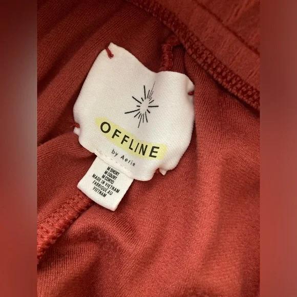 Offline by Aerie After Party Velvet Velour Joggers persimmon Red Medium Short - Picture 2 of 5